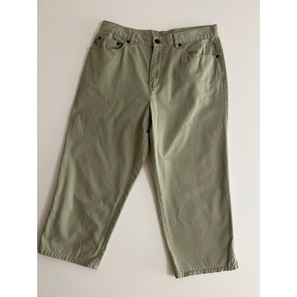 Lauren Ralph Lauren Jeans Co Sage Green Cropped Cotton Pants Women 10 Utility